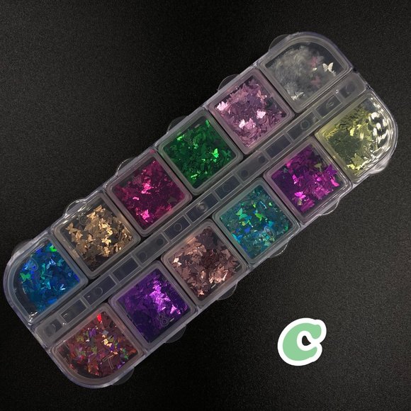 Butterfly Shape Nail Art Glitter Flakes 3D Colorfu - Picture 4 of 7